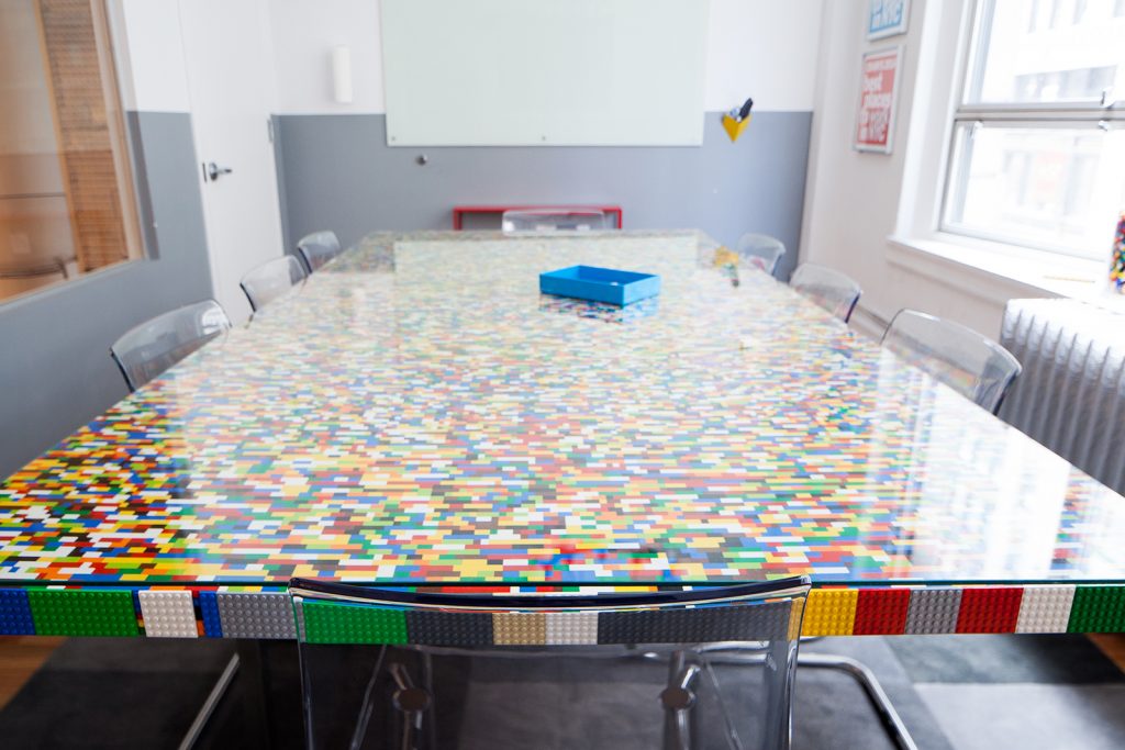 exciting conference table made from legos
